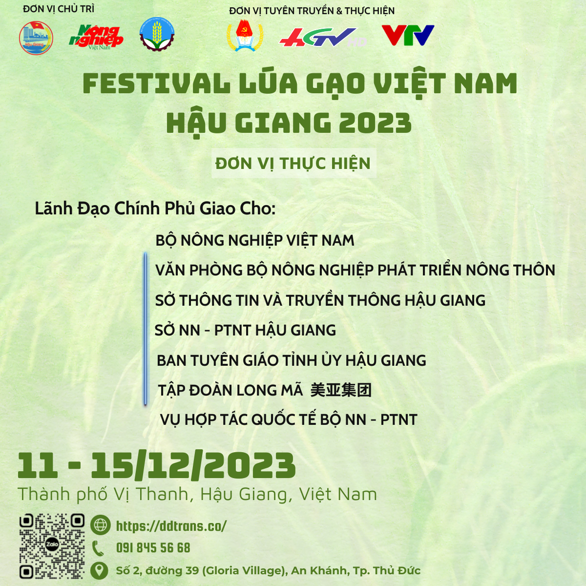 Đơn vị thực hiện Festival Lúa Gạo Việt Nam 2023