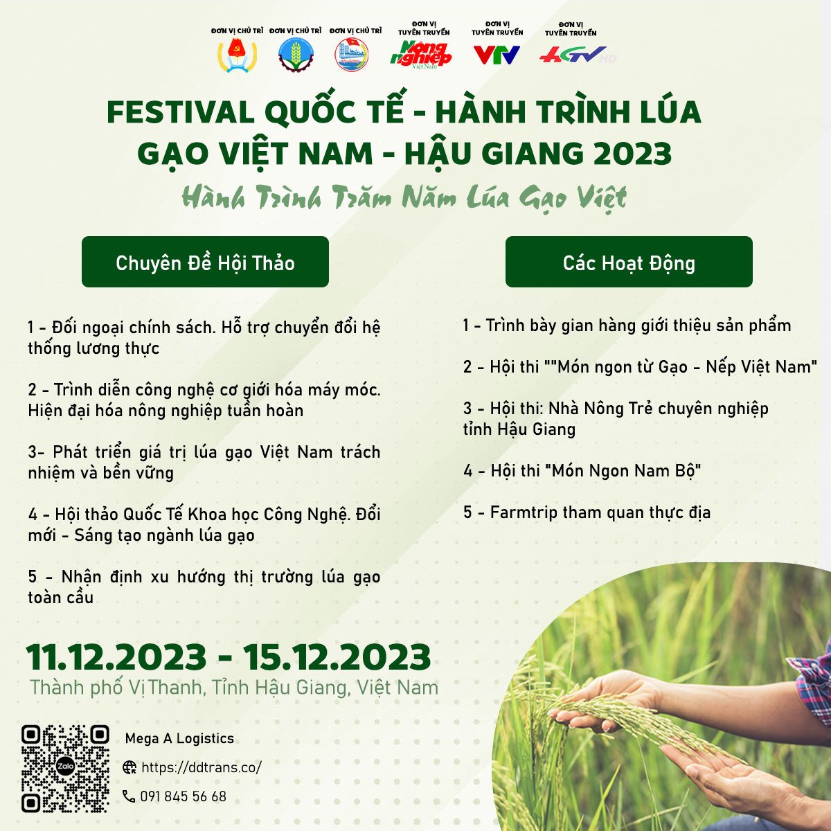 Festival Quốc Tế Ngành Hàng Lúa Gạo Việt Nam - Hậu GIang 2023