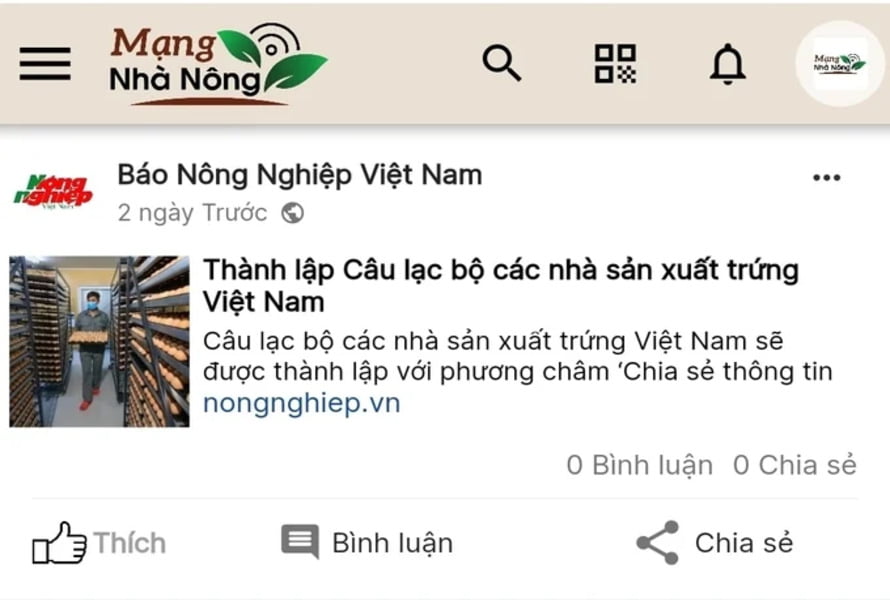 Nền tảng Mạng nhà nông là kênh thông tin cập nhật tin tức về nông nghiệp trong và ngoài nước.