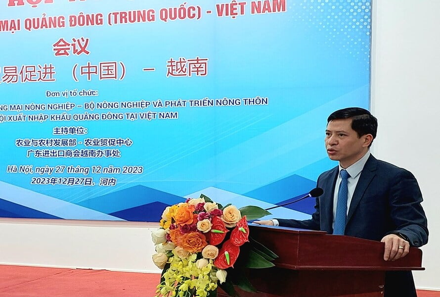 Ông Nguyễn Minh Tiến - Trung Tâm Xúc Tiến Thương Mại phát biểu về tiềm năng của nông sản Việt Nam tại Quảng Đông